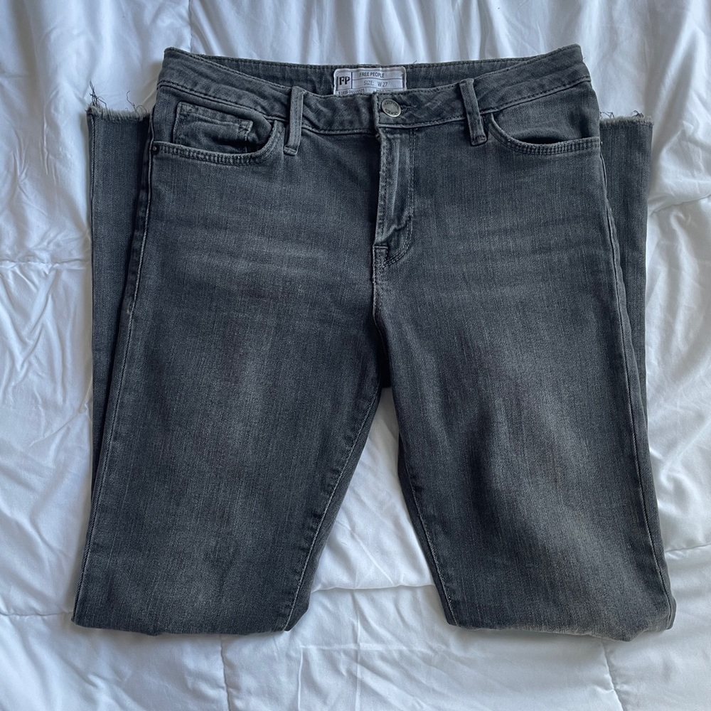 Free People Washed Black Skinny Jeans Size 27 boho